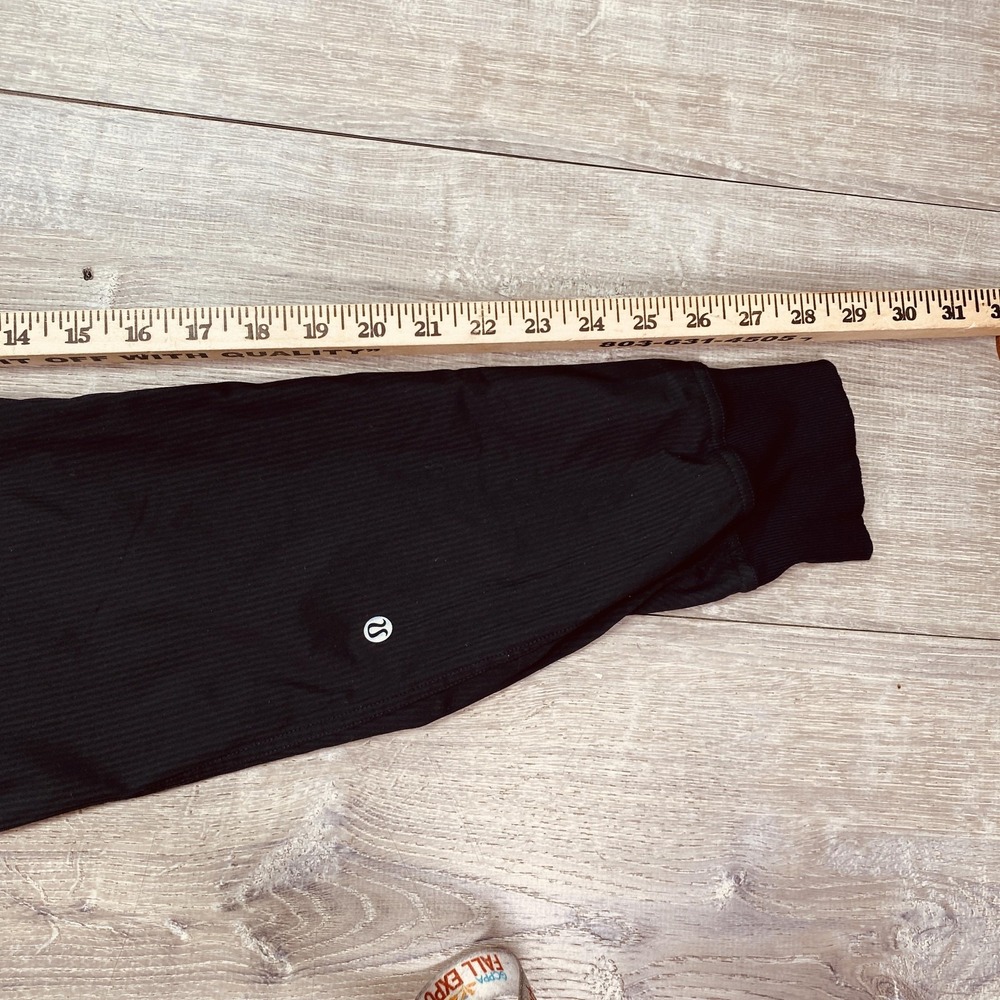 Lululemon‎ Pants Womens 4 Black Jogger Ribbed Waist Cuffed Drawstring LW5ENMS - Picture 9 of 10